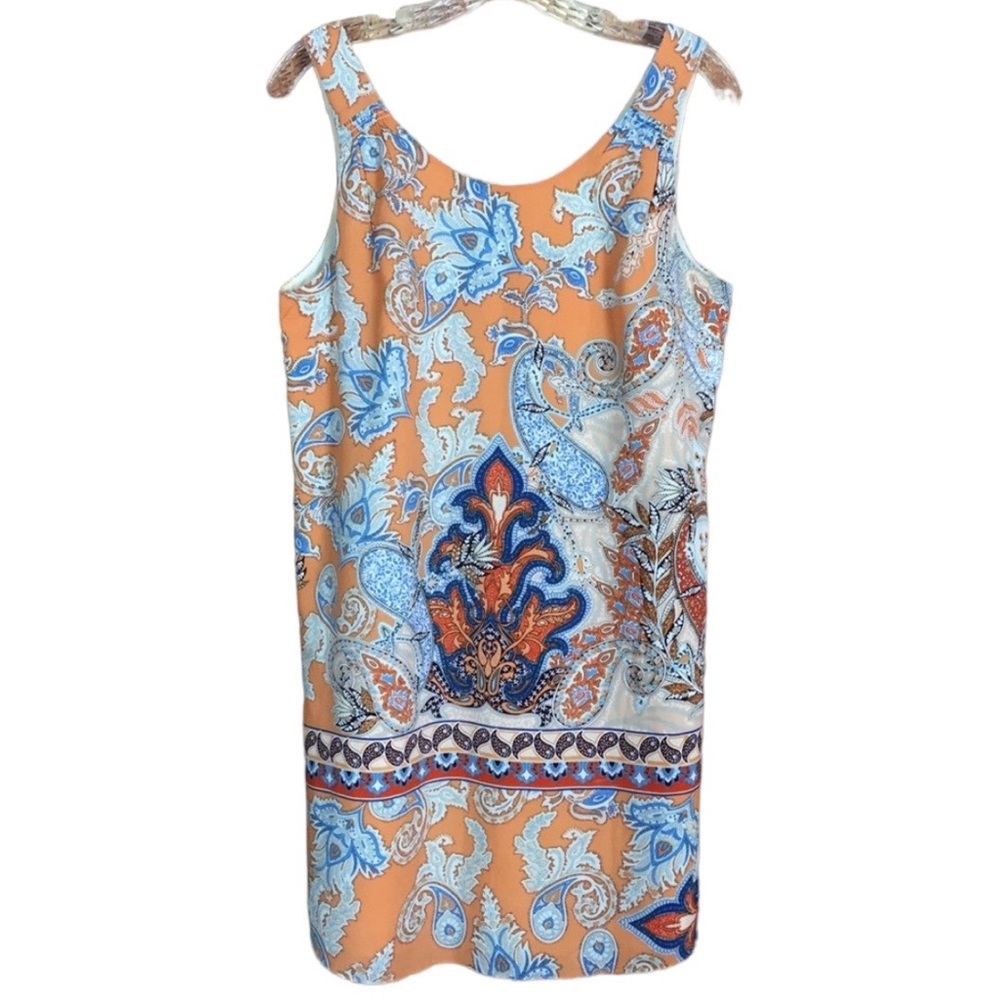 Lila Rose Spring Paisley Filigree Ornate Busy Allover Print Shift Dress Size 4